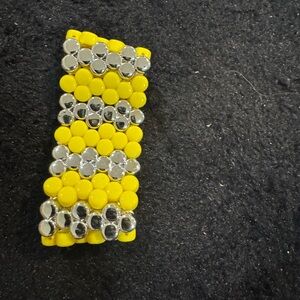 Yellow and Silver Beaded Bracelet